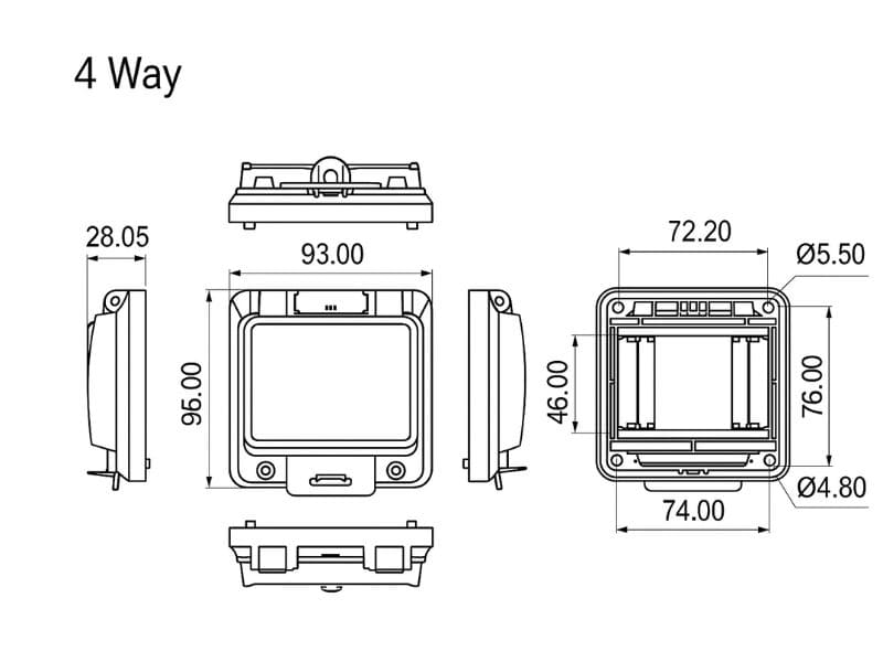 NTL-AG1004 Hộp Bảo Vệ Aptomat Chống Nước, Bụi IP76 1 kích thước hộp bảo vệ NTL-AG1004 NATURAL