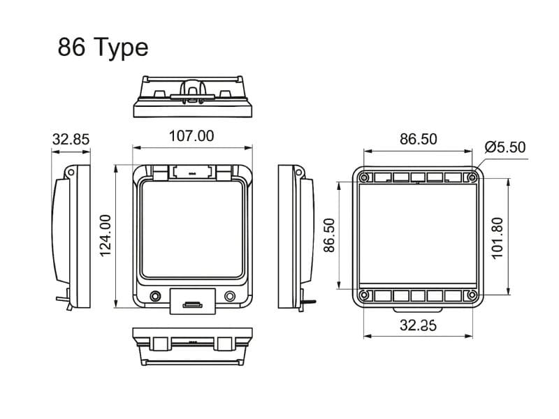 kích thước hộp bảo vệ NTL-AG1086 NATURAL