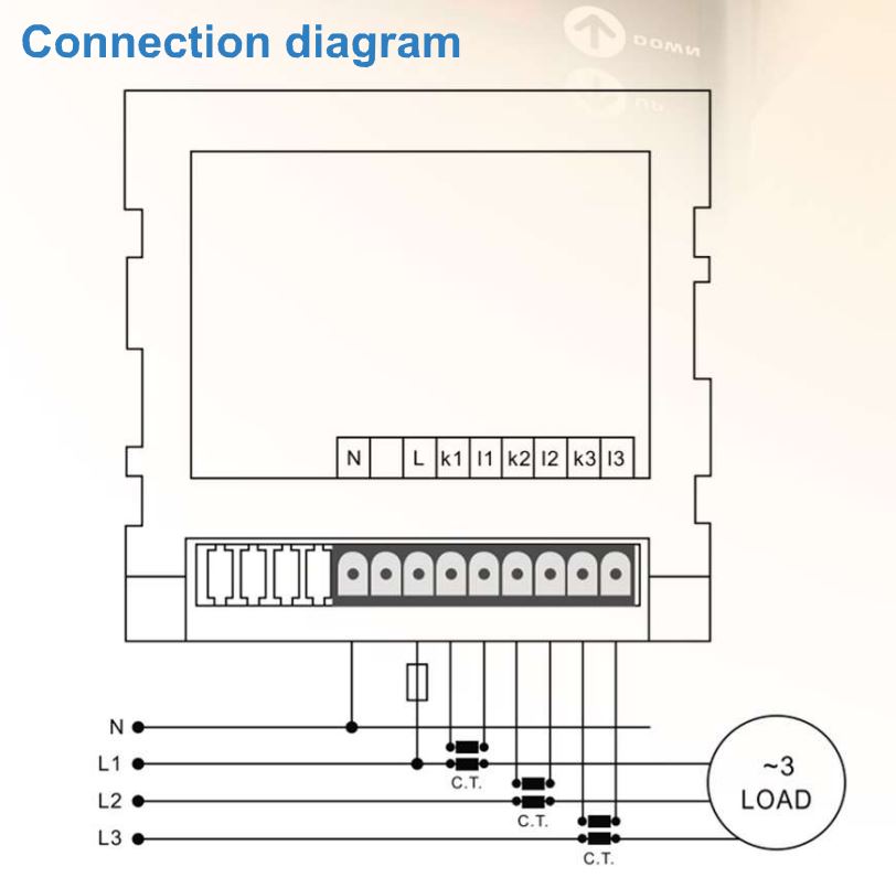 DAM3-96 Đồng Hồ Đo Ampe ILEC 3 sơ đồ đấu nối đồng hồ ILEC DAM3-96