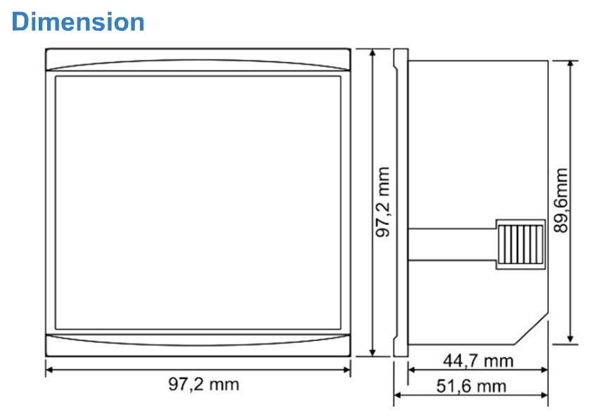 DAM3-96 Đồng Hồ Đo Ampe ILEC 1 ilec dam3 96 dimension
