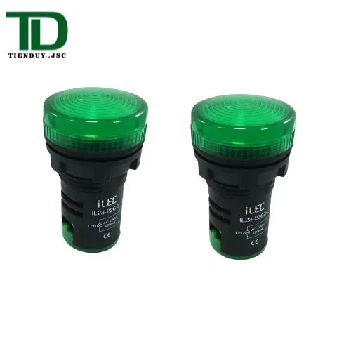 IL13-22CS-G Đèn Báo ILEC 24V AC/DC Màu Xanh Lá Nắp Vòm