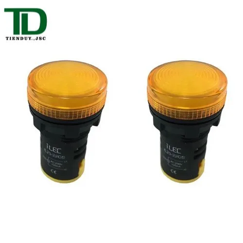 IL13-22CS-Y Đèn Báo ILEC 24V AC/DC Màu Vàng Nắp Vòm