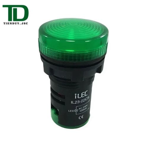 IL23-22CS-G Đèn Báo Pha ILEC 230VAC Màu Xanh Lá Nắp Vòm