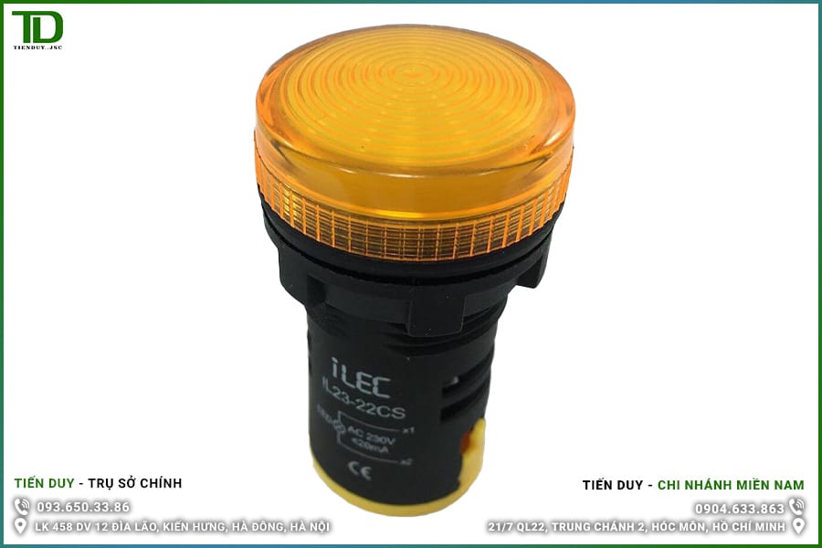 IL23-22CS Đèn Báo Pha ILEC 230VAC Nắp Vòm