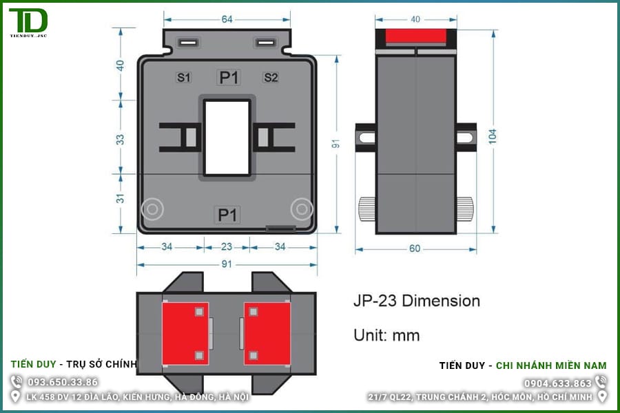 JP-23 Biến Dòng ILEC Split-Core Kẹp Hở 20×30mm