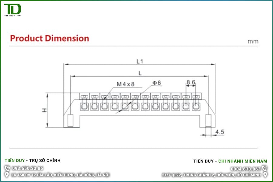 KR0609A 6×9-6P Cầu Đấu Tiếp Địa 2 KR0609A 6×9 Cầu Đấu Tiếp Địa