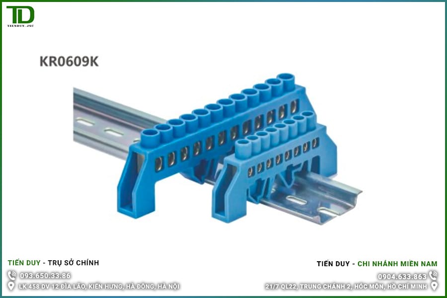 KR0609K 6×9-6P Cầu Đấu Tiếp Địa Gắn Din Ray 1 KR0609K 6×9 Cầu Đấu Tiếp Địa Gắn Din Ray