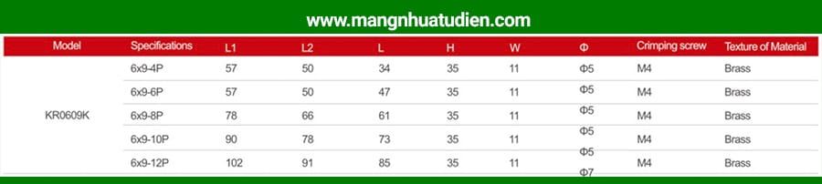 KR0609K 6×9-6P Cầu Đấu Tiếp Địa Gắn Din Ray 3 KR0609K 6×9 Cầu Đấu Tiếp Địa Gắn Din Ray