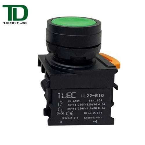 IL22-BN-10G Nút Nhấn ILEC Ø22 Màu Xanh Lá