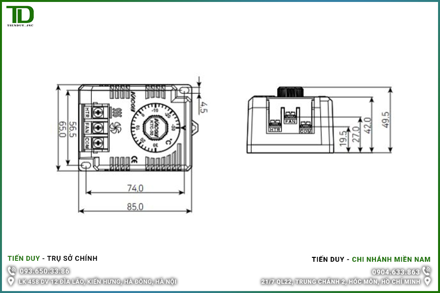 Thông tin kỹ thuật KTC-50 Bộ Ổn Định Nhiệt Độ KACON