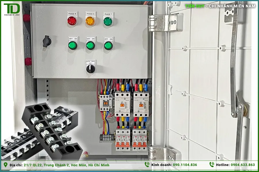 Ứng dụng của cầu đấu domino trong tủ điện chiếu sáng nhà xưởng (hình 1)