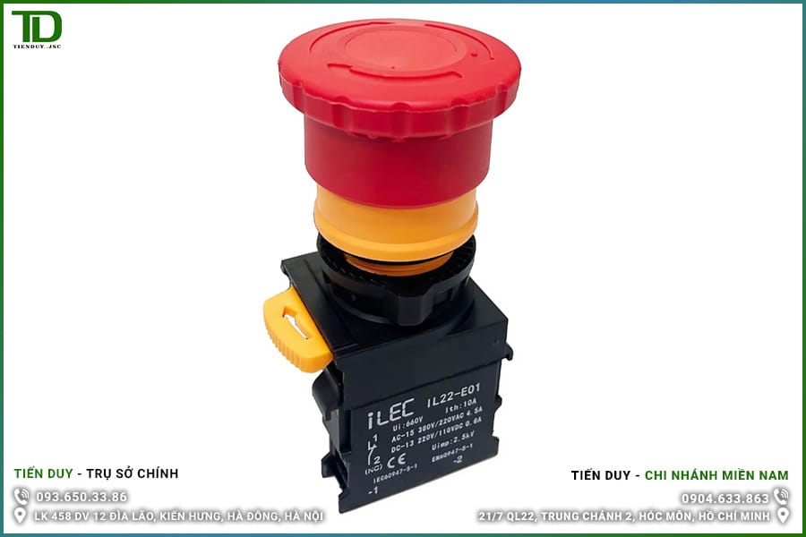IL22-EB Nút Dừng Khẩn ILEC Ø22 Màu Đỏ