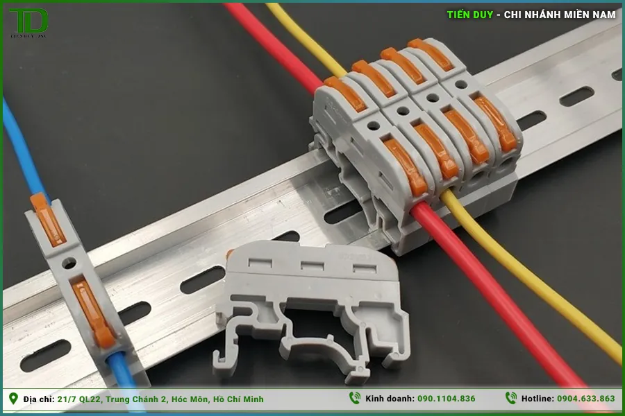 Ứng dụng thanh din tủ điện dùng để gá aptomat và contactor (hình 5)