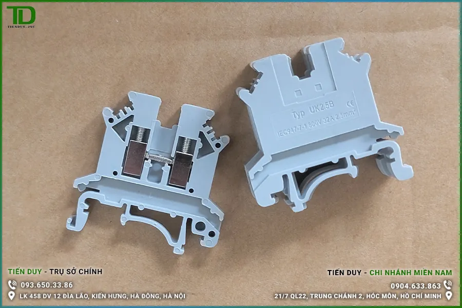 UK 2.5B Cầu đấu dây 32A lắp thanh ray (hình 2)