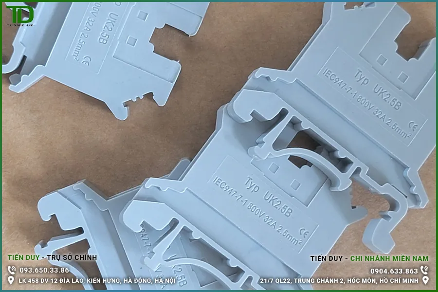 UK 2.5B Cầu đấu dây 32A lắp thanh ray (hình 3)