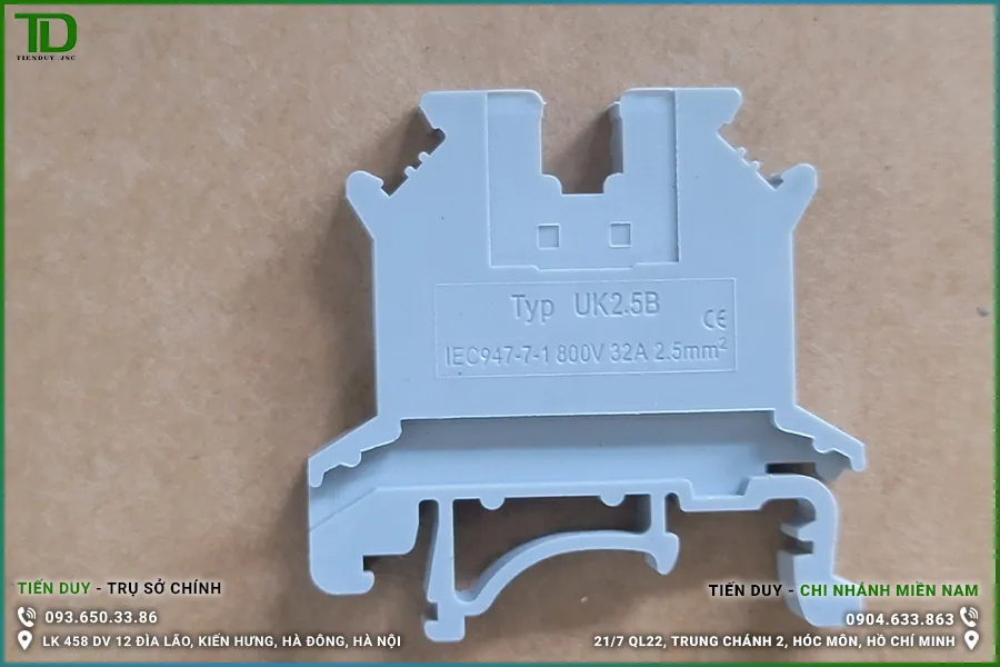 UK 2.5B Cầu đấu dây 32A lắp thanh ray (hình 4)