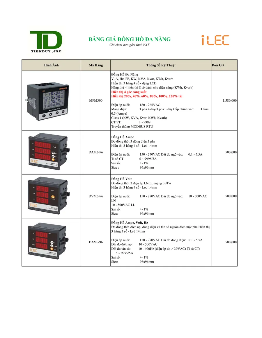 Bảng báo giá thiết bị điện ILEC mới nhất 2026 7 Báo giá thiết bị điện ILEC 2026 trang 04
