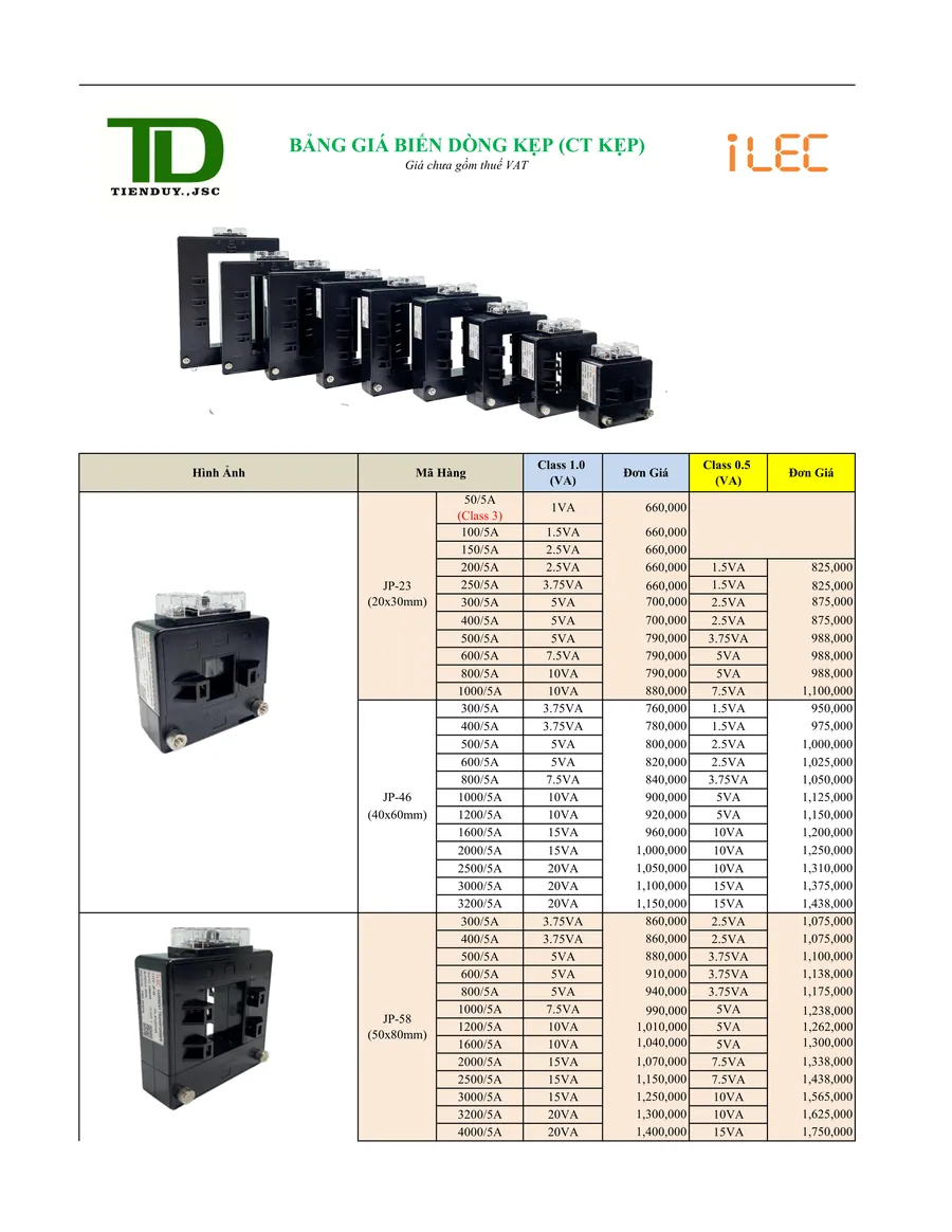 Bảng báo giá thiết bị điện ILEC mới nhất 2026 9 Báo giá thiết bị điện ILEC 2026 trang 06