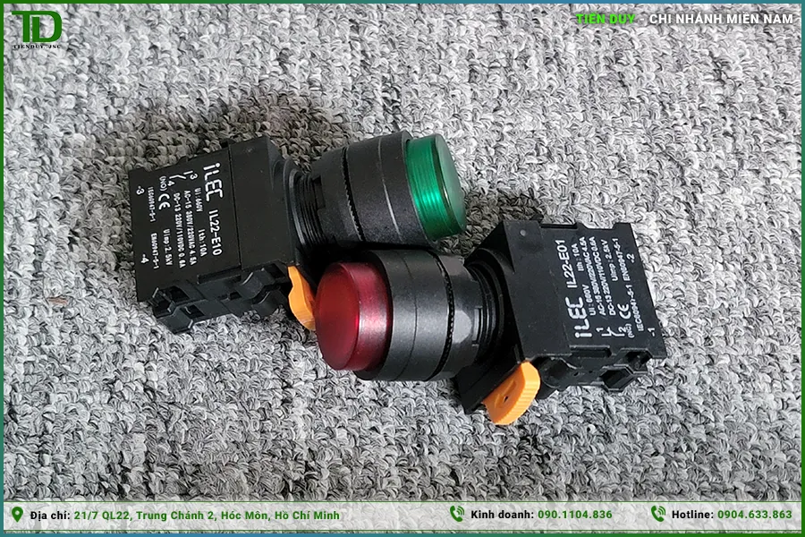 Nút nhấn có đèn ILEC (24V, 220V) (hình 5)
