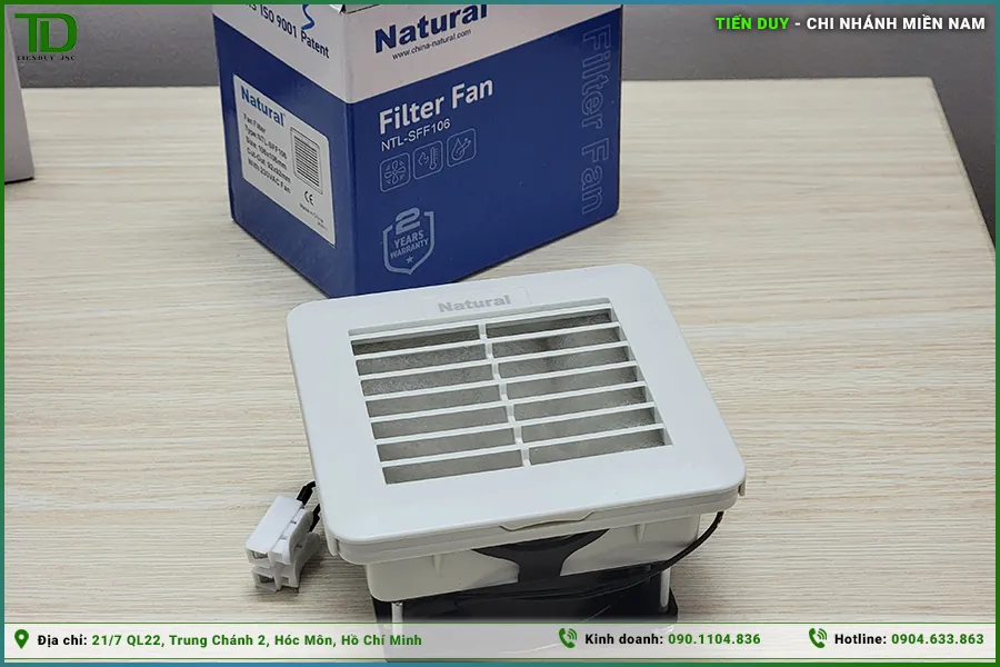 Quạt hút lọc bụi tủ điện Natural kèm tấm lọc bảo vệ toàn diện (hình 4)