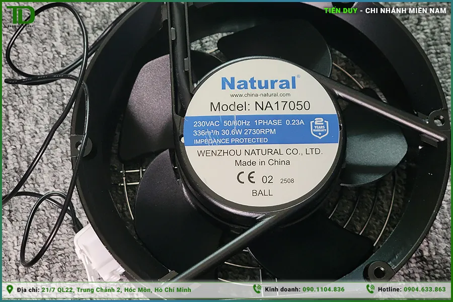 Quạt tản nhiệt tủ điện Natural hoạt động êm ái, tuổi thọ cao (hình 1)