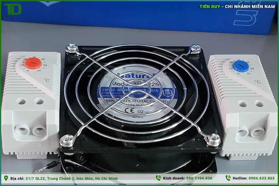 giải pháp làm mát tủ điện Natural quạt và thermostat (hình 1)