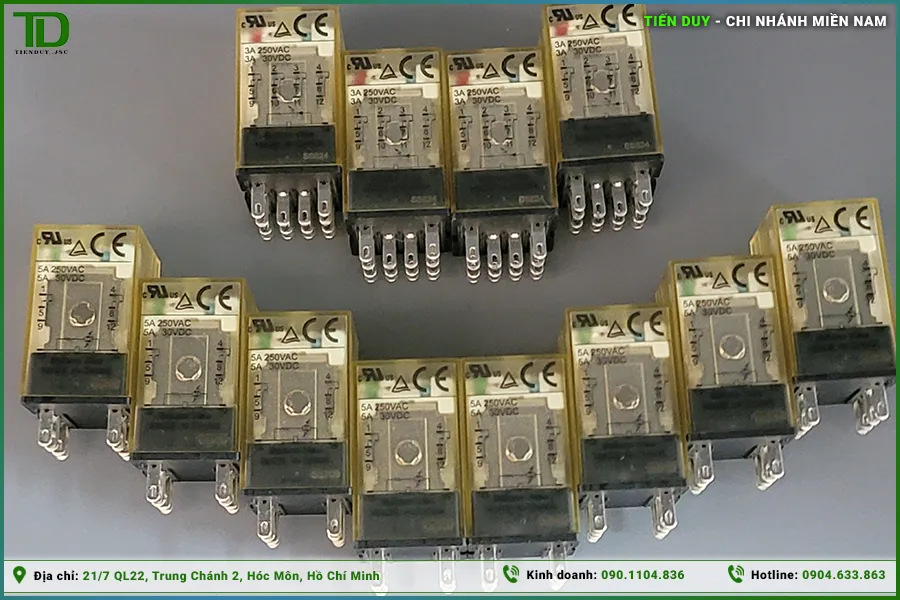 Các dòng relay IDEC phổ biến: RJ, RU, RH, RN (hình 1)