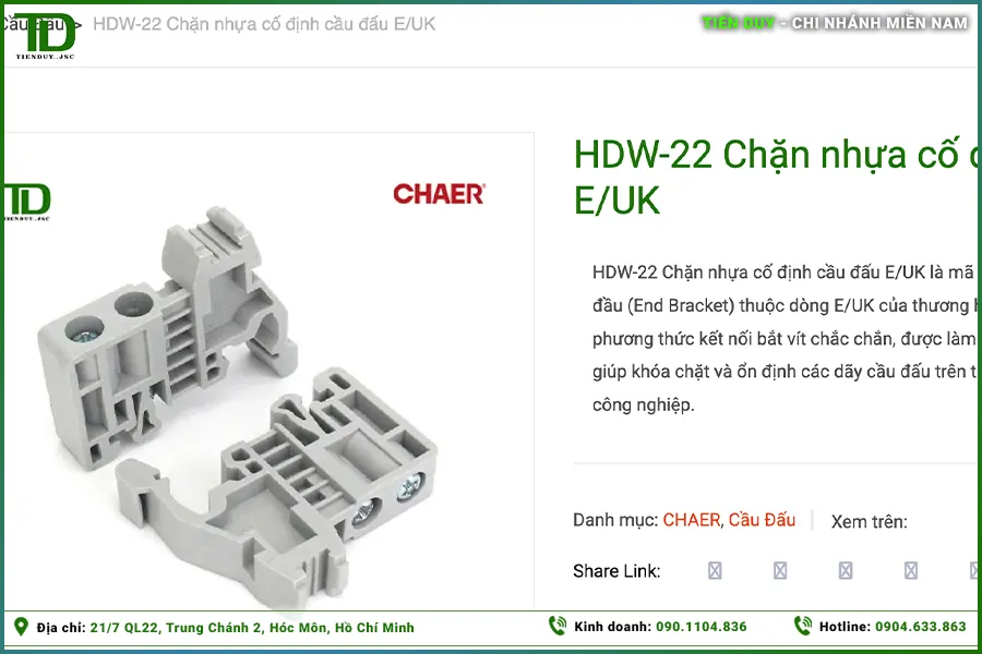 Chặn ray và phụ kiện thanh DIN Chaer tủ điện (hình 2)