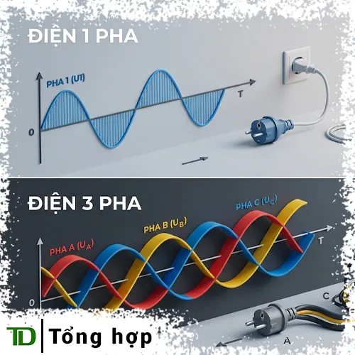 Điện 1 pha và điện 3 pha là gì? Khi nào cần và nên lắp điện 3 pha cho gia đình?