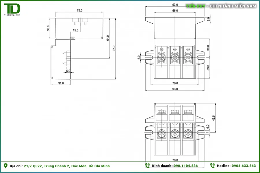 Ứng dụng của đầu nối MCC 2 chiều Hivero trong tủ điện công nghiệp (hình 1)