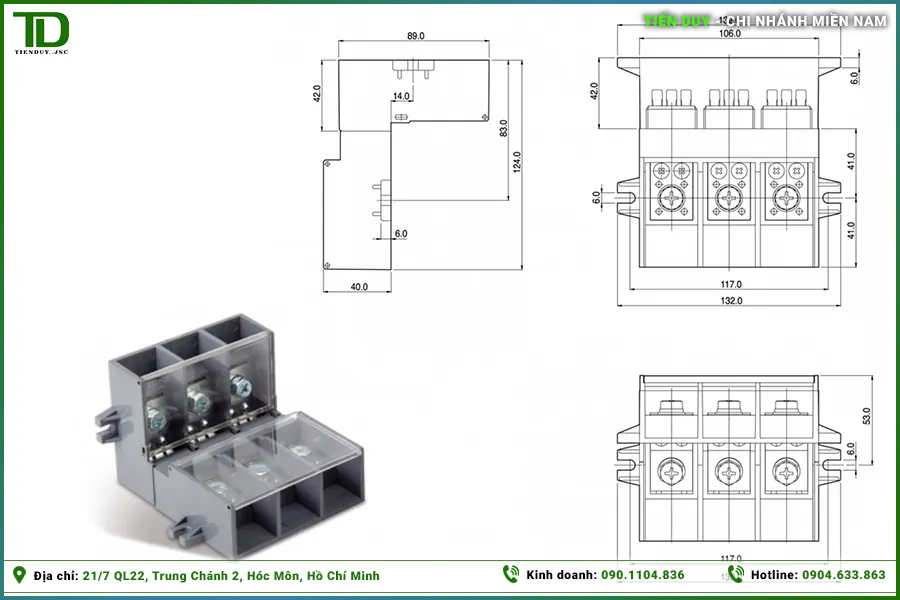 Ứng dụng của đầu nối MCC 2 chiều Hivero trong tủ điện công nghiệp (hình 4)