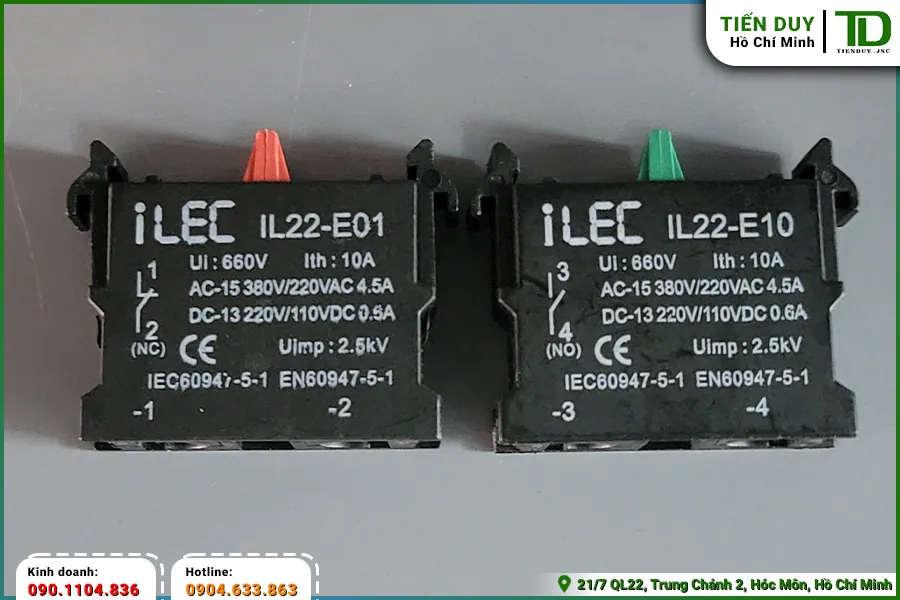 Block tiếp điểm NO NC ILEC có đặc điểm gì? (hình 1)