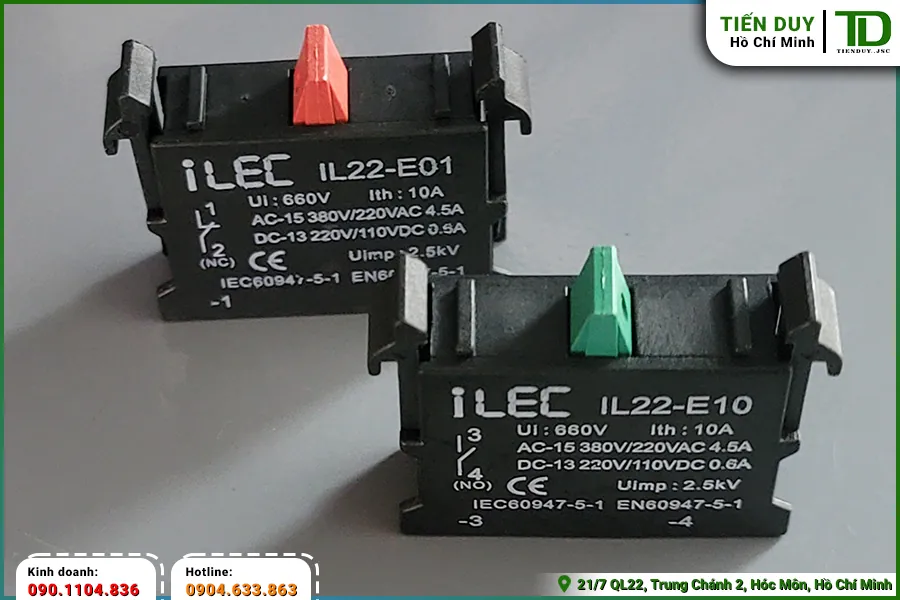 Block tiếp điểm NO NC ILEC có đặc điểm gì? (hình 5)