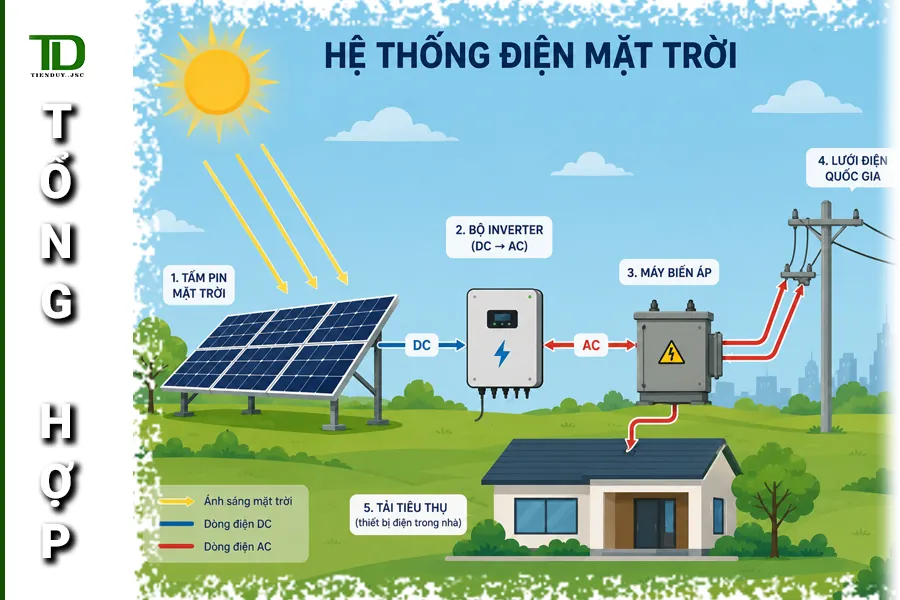 Điện mặt trời là gì? Làm sao để sử dụng về đêm? (hình 1)