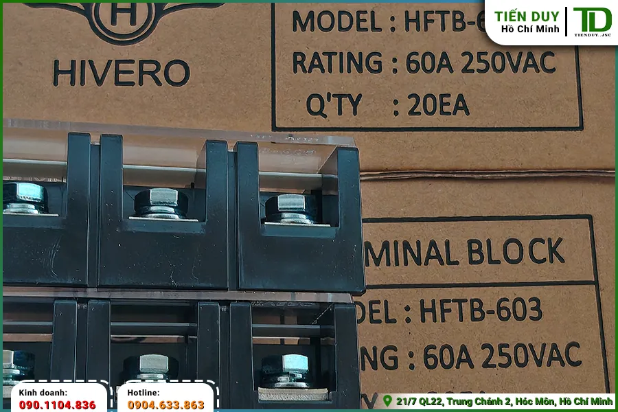 HFTB-603 Cầu đấu khối 60A 3P: ảnh thực tế