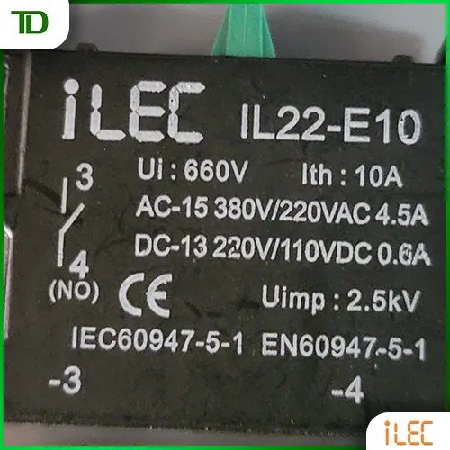 Giải đáp cách dùng tiếp điểm phụ ILEC cho nút nhấn