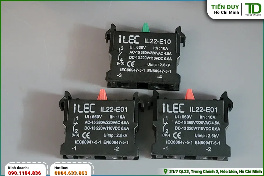 Giải đáp cách dùng tiếp điểm phụ ILEC cho nút nhấn (hình 3)