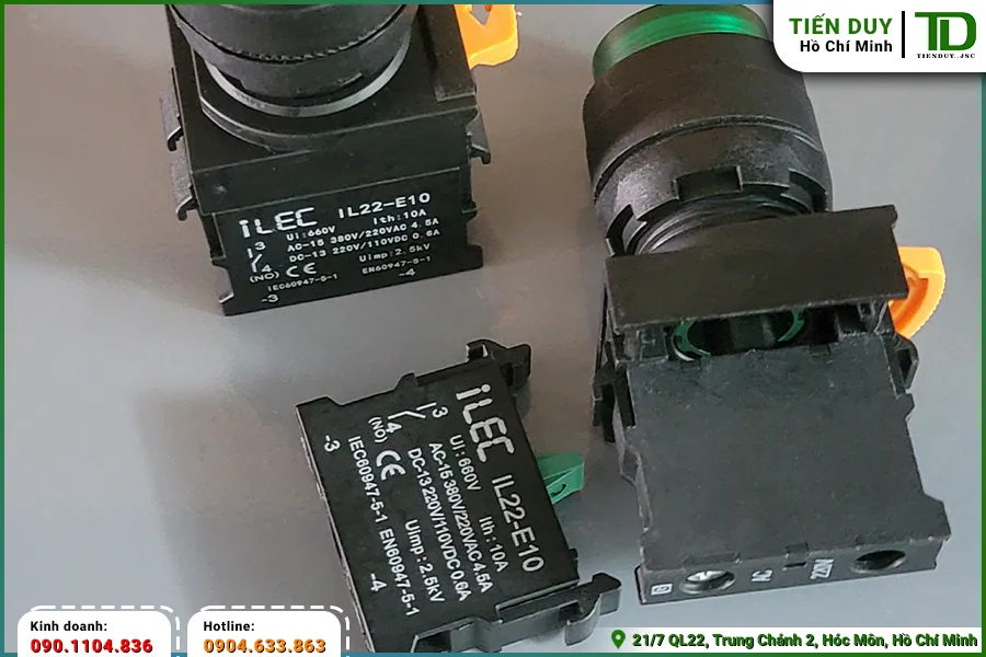 Giải đáp cách dùng tiếp điểm phụ ILEC cho nút nhấn (hình 6)