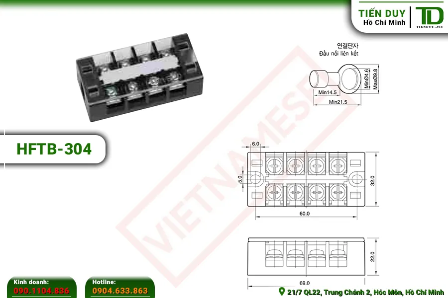 HFTB-304 Cầu đấu khối Hivero: kích thước | Tiến Duy Miền Nam
