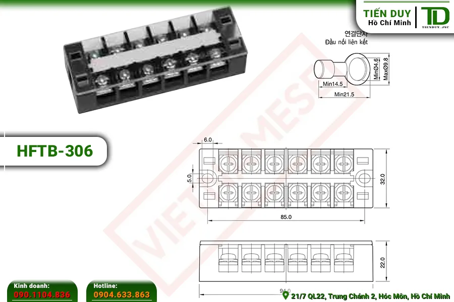 HFTB-306 Cầu đấu khối Hivero: Kích thước | Tiến Duy Miền Nam