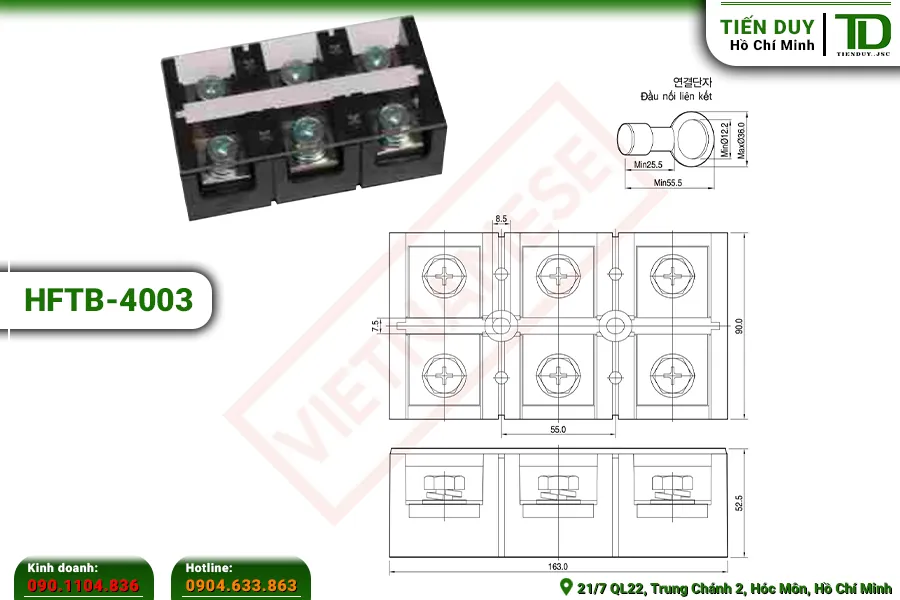 HFTB-4003 Cầu đấu khối Hivero: kích thước | Tiến Duy Miền Nam