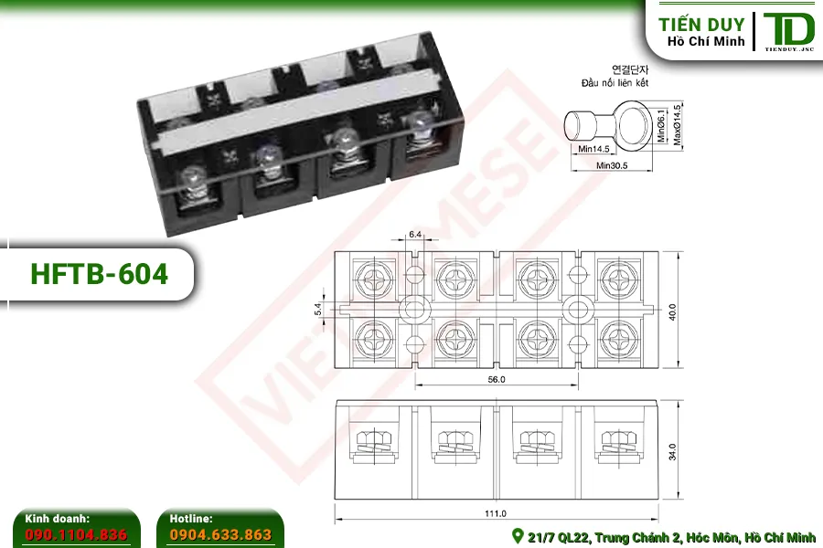 HFTB-604 Cầu đấu khối Hivero : Kích thước | Tiến Duy Miền Nam