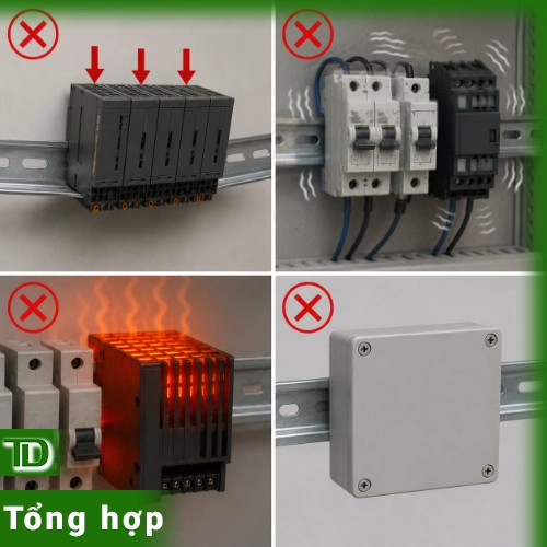 Các trường hợp không nên dùng thanh din rail trong hệ thống điện