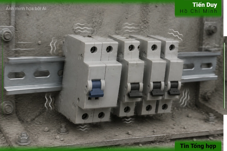 Các trường hợp không nên dùng thanh din rail trong hệ thống điện 2 Trường hợp không nên dùng thanh din rail: hệ thống chịu độ rung lắc cơ học cực lớn