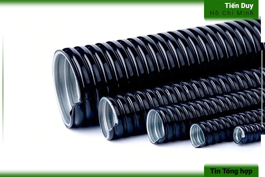 Nhóm sản phẩm bảo vệ và chống cháy dây điện trong tủ điện 4 Nhóm ống ruột gà lõi thép bọc nhựa PVC