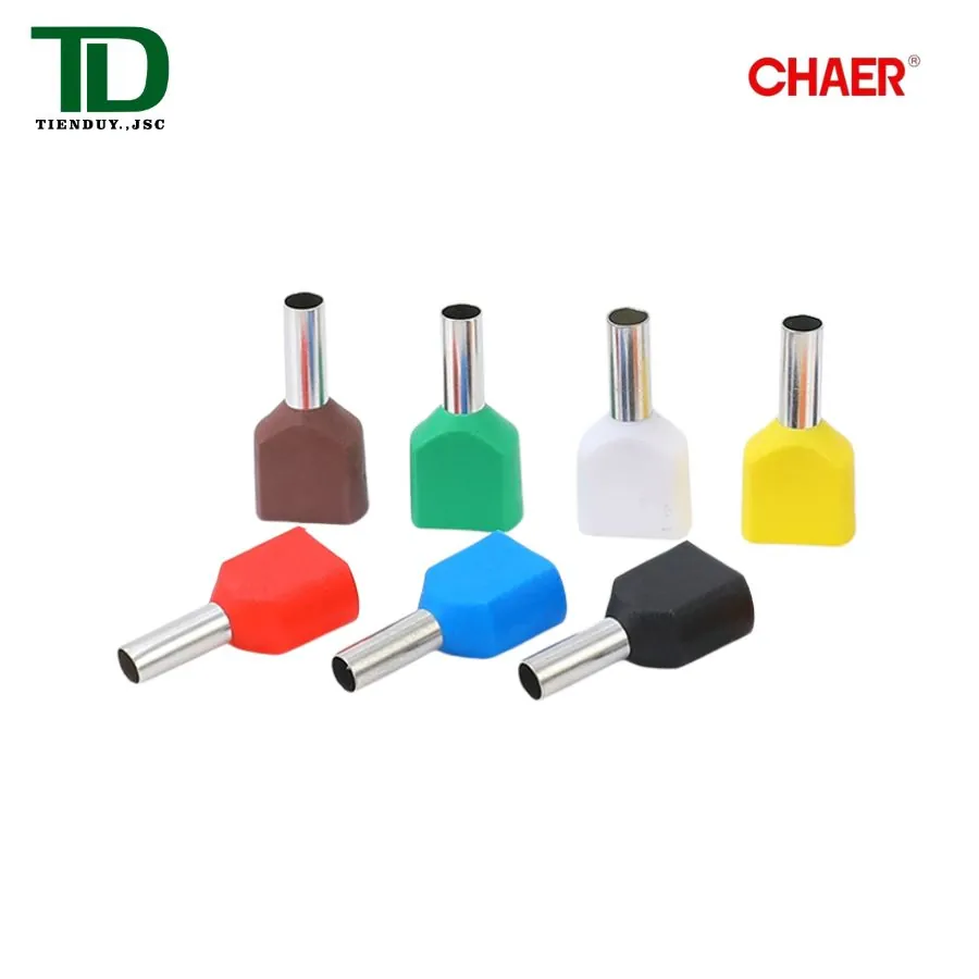 TE1010 Cos kim rỗng dây đôi CHAER 2x1.0mm² pin 10mm