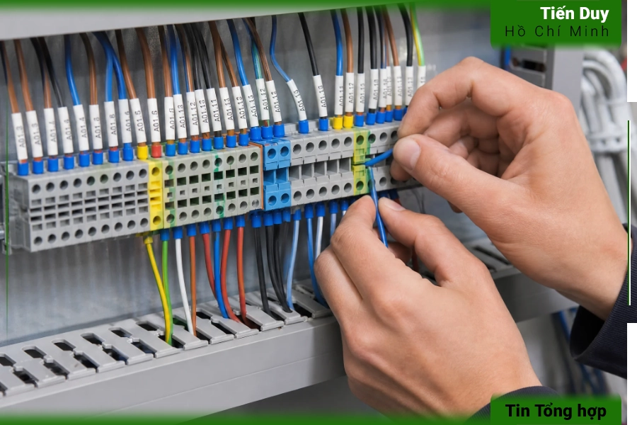 Đồng bộ với bước mô-đun của hàng kẹp (Terminal Blocks)