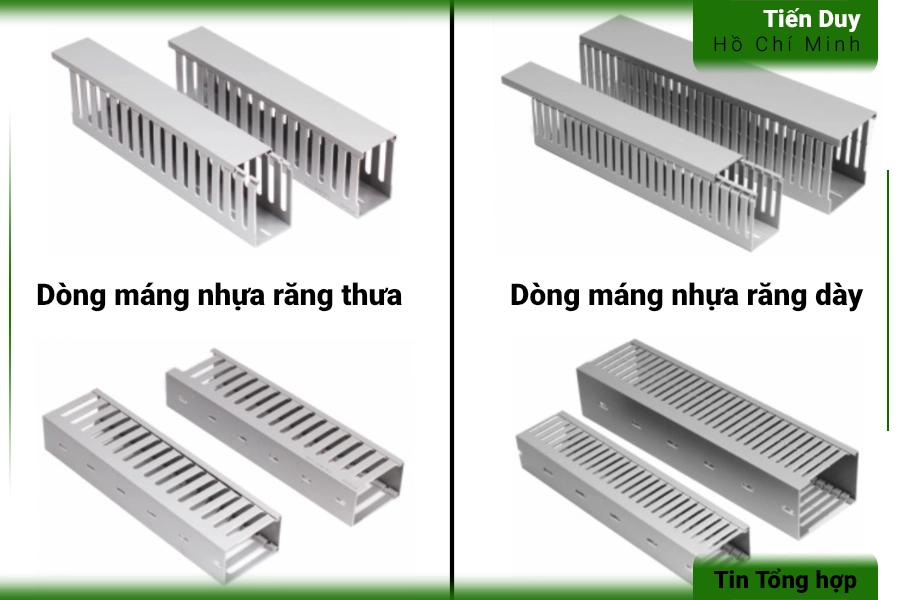 Phân loại máng nhựa tủ điện theo cấu tạo rãnh thoát dây